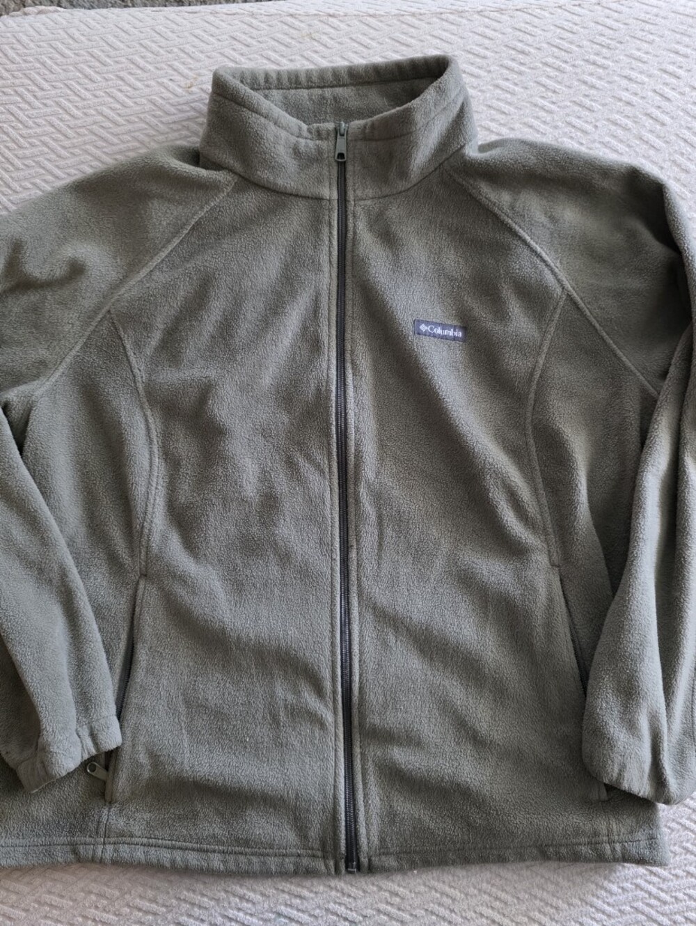 Columbia Men's Olive Green Full-Zip Fleece Jacket - Zip Front 3XL